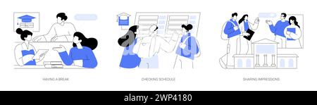 College vie isolé dessins animés vecteur illustrations se Illustration de Vecteur