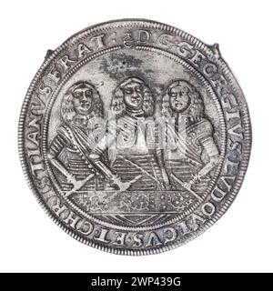 thaler ; Jerzy III (ksi Brzesko-Legnicka-Wośowski ; 1611-1664), Ludwik IV (KSI Brzesko-Rednicko-Wośców ; 1616-1663), Christian (ksi Brzesko-Legnicko- Wośowski ; 1618-1672), Pfahler, Christian (fl. 1651-1665), Weiss, Elias (FL. 1657-1673) ; 1657 (1657-00-00-1657-00-00) ; Christian (Prince de Brest-Legnicka-Wołowski-1618-1672), Christian (Prince de Brest-Legnicki-Wołowski-1618-1672)-iconographie, Jerzy III (Prince de Brest et Legnica-1611-1664), Jerzy III (Prince de Brest et Legnica - 1611 1663-1664) - iconographie, Ludwik IV (Prince Legnicki - 1616-1616-1663) Banque D'Images