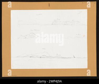 Volcan Camaldoli à l'horizon, Nisida et Mesillip de la mer ; Miseno et la ville de Baje de la mer ; Procida et Ischia du côté de Nał Dka Miseno ; Adalbert (prêtres 1811-1873); 1842 (1842-00-00-1842-00-00);Adalbert (Prince Prusse - 1811-1873), Adalbert (Prince Prusse - 1811-1873) - collections, baia (Italie), Camaldoli (Italie), Hesse-Darmstadt (famille), Ischia (Italie), Karpniki (voïvodie de basse-Silésie - dépôt du musée - ante 1945), Karpniki (voïvodie de Dolnośląskie), Miseno (Italie - Cap), Nisida (Italie - Île), Ułitka (Naples - district), Procida (Italie), Italie (comte Banque D'Images