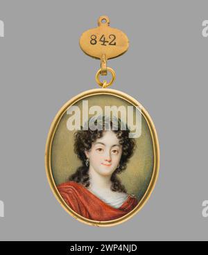 Portrait miniature de 1850 d'Elisabeth Dorothea von Sachsen Gotha-Altenburg en laurier, aux côtés de Ludwika von Hessen-Darmstadt, représentant des femmes et des dirigeants en européen Banque D'Images