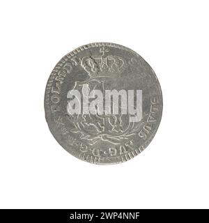 Deux pièces de couronnement émises en 1766 sous le roi Stanisław August Poniatowski, frappées par Fryderyk Wilhelm Sylm, représentant la monnaie polonaise de l'époque. Banque D'Images