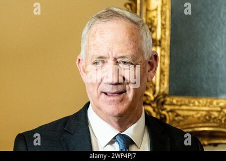 Washington, États-Unis. 05 mars 2024. Benny Gantz (Benjamin Gantz), homme politique israélien, vu au Capitole des États-Unis. Crédit : SOPA images Limited/Alamy Live News Banque D'Images