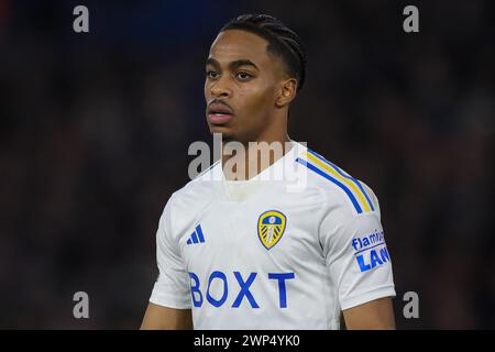 Leeds, Royaume-Uni. 05 mars 2024. Crysencio Summerville de Leeds United lors du match du Sky Bet Championship Leeds United vs Stoke City à Elland Road, Leeds, Royaume-Uni, le 5 mars 2024 (photo par James Heaton/News images) à Leeds, Royaume-Uni le 5/03/2024. (Photo de James Heaton/News images/SIPA USA) crédit : SIPA USA/Alamy Live News Banque D'Images