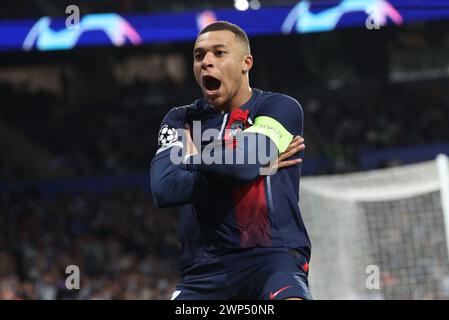 Saint Sébastien, France. 05 mars 2024. © PHOTOPQR/LE PARISIEN/LE PARISIEN/ARNAUD JOURNOIS ; SAINT SÉBASTIEN ; 05/03/2024 ; FOOTBALL, 05/03/2024/LIGUE DES CHAMPIONS UEFA, 8E DE FINALE RETOUR, SAINT SABASTIEN ( ESPAGNE ), STADE ANOETA REALE ARENA/REAL SOCIEDAD - PARIS SG/PHOTO LE PARISIEN/BUT DE KYLIAN MBAPPÉ ARNAUD JOURNOIS -- 03/05/2024 Saint-Sébastien, Espagne UEFA Champions League Real Sociedad VS Paris SG crédit : MAXPPP/Alamy Live News Banque D'Images