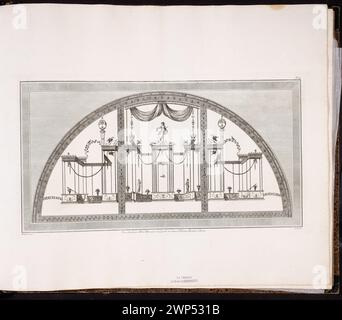 Vestigia delle terme di Tito. Décoration Sordino dans la salle 24 ; Carlone, Marco (1742-1796), Brenna, Vincenzo (1741-1820), Manna, Pietro (17 ..- 18 ..) ; après 1776 (2ème édition de noir et blanc) (1776-00-00-1801-00-00);Rome, SAS-Zubrzycki Jan, collection, Vestigia delle terme di Tito, 1776, illustration, archéologie, antiquité, achat (provenance) Banque D'Images