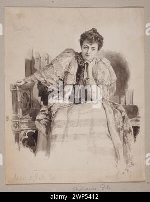 Portrait d'Helena Modrzejewska ; Stachiewicz, Piotr (1858-1938) ; après 1879 (1879-00-00-1900-00-00) ; 80 ans, XIXe siècle, costume, Modrzejewska, Helena (1840-1909), Méyet, Léopold (1850-1912)-collection, acteurs, cadeau (provenance), pour reproduction, étude, femme, portrait, Portraits, Portraits en pied Banque D'Images