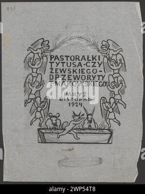 Conception de carte de projet non réalisée pour 'Pastor' ; Makowski, Tadeusz (1882-1932) ; 1924 (1924-00-00-1924-00-00) ; Noël (iconogr.), Czyżewski, Tytus (1880-1945) Pastoraux, anges, diables, achat (provenance) Banque D'Images