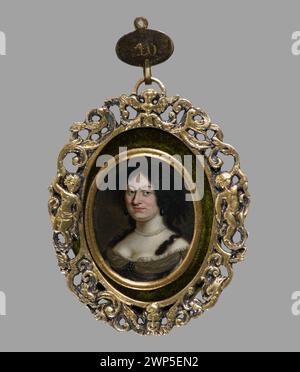 Portrait d'Elisabeth Dorothée von Sachsen Gotha-Altenburg, 1670, deuxième épouse de Ludwika VI von Hessen-Darmstadt, représentant des bijoux et des portraits féminins traditionnels. Banque D'Images