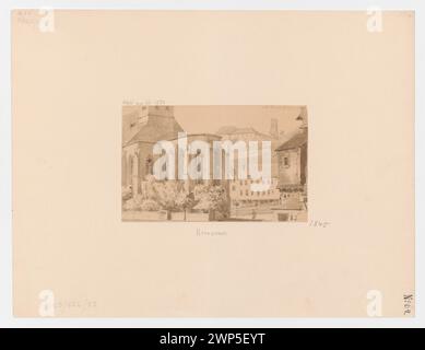 1845 peinture d'Albert Dietrich Schadow montre le chœur d'une église de Bad Kreuznach, mettant en valeur l'architecture gothique et les caractéristiques de la tour, conservé dans la collection de Berlin. Banque D'Images