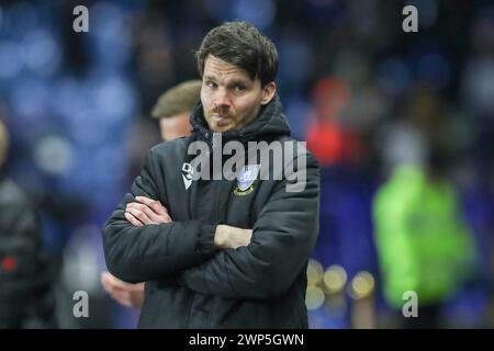 Sheffield, Royaume-Uni. 05 mars 2024. Sheffield Wednesday Manager Danny Rohl pendant le Sheffield Wednesday FC contre Plymouth Argyle FC au stade de Hillsborough, Sheffield, Angleterre, Royaume-Uni le 5 mars 2024 Credit : Every second Media/Alamy Live News Banque D'Images