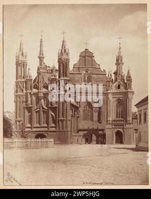 Vilnius - une vue de la façade de l'église. Anna et Bernardine. ; Czechowicz, Józef (1818-1888) ; 1874 (1874-00-00-1874-00-00);regards sur Vilnius (Varsovie - exposition - 1999), Art de la photographie (Varsovie - exposition - 1990), Vilnius (Lituanie), Vilnius - photographie, gothique (style), Église Bernardine (Vilnius), église de. Anna (Vilnius), message (provenance) Banque D'Images