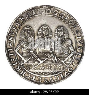 thaler ; Jerzy III (ksi Brzesko-Legnicka-Wośowski ; 1611-1664), Ludwik IV (KSI Brzesko-Rednicko-Wośców ; 1616-1663), Christian (ksi Brzesko-Legnicko- Wośowski ; 1618-1672), Pfahler, Christian (fl. 1651-1665); 1658 (1658-00-00-1658-00-00);Christian (Prince de Brest-Legnicka-Wołowski-1618-1672), Christian (Prince de Brest-Legnicki-Wołowski-1618-1672)-iconographie, Jerzy III (Prince 1663 de Brest et Legnica-1611-1664), Jerzy III (Prince de Brest et Legnica - 1611-1664) - iconographie, Ludwik IV (Prince Legnicki - 1616-1663), Ludwik IV - Riconographie (Prince Legnica - 1616 Banque D'Images