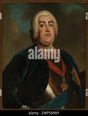 Portrait d'août III ; Silvestre, Louis de (1675-1760) ; m après 1753 (1743-00-00-1753-00-00) ; août III SAS (Roi polonais - électeur saxon - 1696-1763), ordre de l'Aigle Blanc, ordre de la Runa d'Or, Dar (provenance), copies, peinture française, perruques en Catogan Banque D'Images