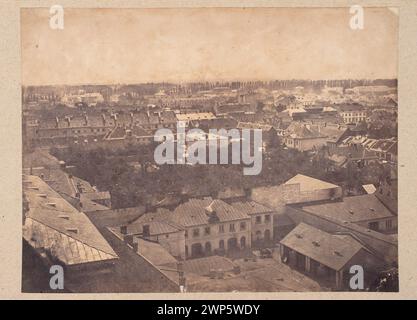 Varsovie. Vue depuis le phare de la Trinité évangélique-Augsbourg vers Wi Tokrzyska et Aleja Jerozolimskie. Un fragment du panorama ; Beyer, Karol (1818-1877) ; 1858 (1858-00-00-1858-00-00) ; Aleje Jerozolimskie (Varsovie - rue), Méyet, Léopold (1850-1912), Méyet, Léopold (1850-1912) - collection, art de la photographie (Varsovie - exposition - 1990), Varsovie (Voïvodie de Masovie), Dar (provenance), panoramas, documents testamentaires (provenance), photosensible (Varsovie - exposition - 2009), Świętokrzyska (Varsovie - rue) Banque D'Images