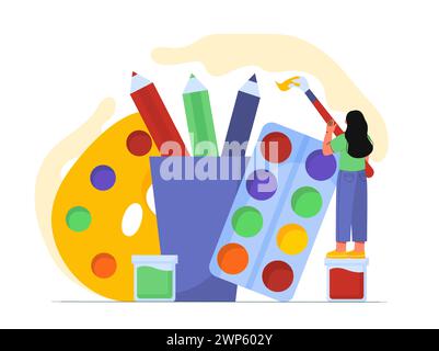 Artiste avec concept de vecteur de peinture Illustration de Vecteur