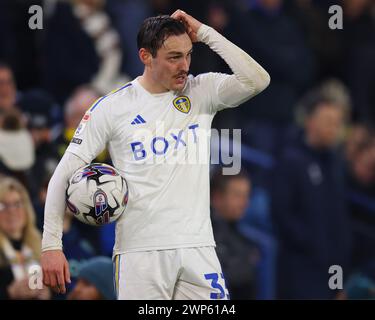 Leeds, Royaume-Uni. 5 mars 2024. Connor Roberts de Leeds Unitedpendant le Sky Bet Championship match à Elland Road, Leeds. Le crédit photo devrait se lire : Gary Oakley/Sportimage crédit : Sportimage Ltd/Alamy Live News Banque D'Images