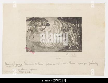 Croissance de Vénus ; Jasi ski, Feliks Stanis AW (1862-1901), Botticelli, Sandro (1444 voitures 1445-1510), Wittmann ch., impression (couples 1902) ; 1893 (1893-00-00-1893-00-00);musées et Salons (Paris Series - Paris - FL. CA 1884-1893), Studziński, Franciszek (1895-1967), Studziński, Franciszek (1895-1967) - collection, Vénus (iconogr.), Zefir (mitol.), Français (culture), Français graphique, graphismes polonais, graphismes reproductifs, mythologie, mer, coquillages, parchemin, Pologne (culture), achat (provenance) Banque D'Images