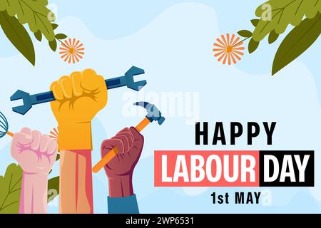 conception d'illustration vectorielle de fond de journée de travail heureuse Illustration de Vecteur