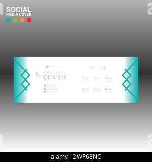 bannière de couverture de médias sociaux faite de 4 vecteurs colorés pour l'entreprise et toute meilleure utilisation de l'entreprise Illustration de Vecteur