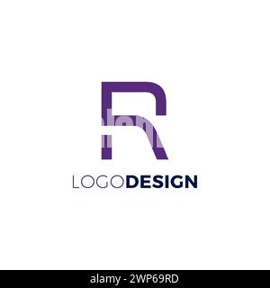 Design du logo RD. Icône lettre R. Illustration de Vecteur