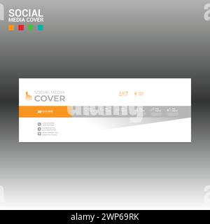 bannière de couverture de médias sociaux faite de 4 vecteurs colorés pour l'entreprise et toute meilleure utilisation de l'entreprise Illustration de Vecteur