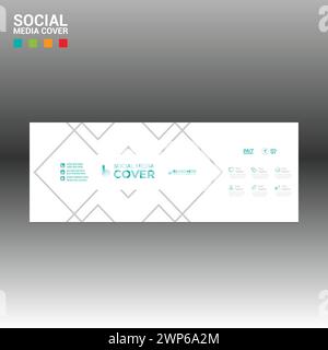 bannière de couverture de médias sociaux faite de 4 vecteurs colorés pour l'entreprise et toute meilleure utilisation de l'entreprise Illustration de Vecteur