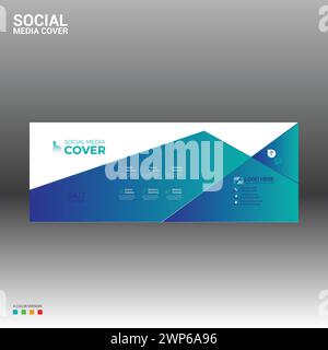 bannière de couverture de médias sociaux faite de 4 vecteurs colorés pour l'entreprise et toute meilleure utilisation de l'entreprise Illustration de Vecteur