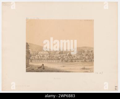 Vue panoramique de Neu Waldeck par Albert Dietrich Schadow (1797-1869), 1821. Fait partie de la collection de l'Académie Royale des Arts de Berlin, montrant le paysage, l'agencement de la ville et les caractéristiques architecturales. Banque D'Images