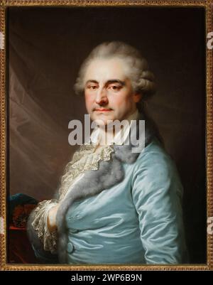 Portrait du roi Stanis Ava August en peignoir ; LAMPES, Jan Baptist (1751-1830; St.) ; vers 1790 (1788-00-00-1789-00-00);ordre de l'Aigle Blanc, ordre de l'Aigle Noir, Stanisław August Poniatowski (Roi de Pologne - 1732-1798) - iconographie, dentelle, peignoirs, achat (provenance) Banque D'Images