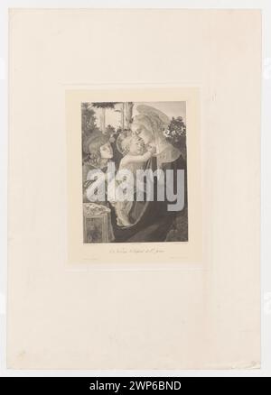 La Vierge, L'engant et Saint Jean ; Jasi ski, Feliks Stanis AW (1862-1901), Botticelli, Sandro (1444 voitures 1445-1510), Wittmann ch., impression (couples 1902) ; 1890 (1890-00-00-1890-00) ; Baby Jesus (iconogr.), Jean Baptiste (Saint), Maria (mère de Jésus Christ), musées et Salons (Paris Series - FL. CA 1884-1893), Société pour l'encouragement des Beaux-Arts (Varsovie - 1860-1940) - Collection, cadeau (provenance), français (culture), graphisme français, graphisme polonais, graphisme reproductif, livres de prières, édition d'estampes, Pologne (culture), représentations de dévotion, roses (bot.), scènes religieuses Banque D'Images