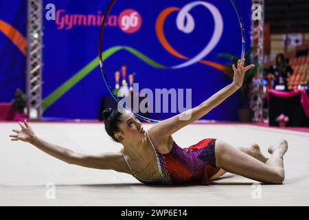 Milena Baldassarri de Ginnastica Fabriano en action lors de la gymnastique rythmique FGI Serie A 2024 à Unieuro Arena. (Photo de Fabrizio Carabelli/SOPA images/Sipa USA) crédit : Sipa USA/Alamy Live News Banque D'Images