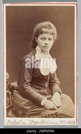 Portrait de Natalia Janothy (1856-1932), pianistes, compositeurs, alpinistes ; Kostka et Mulert (Varsovie ; Photographic Zak 1876 (1876-00-00-1876-00-00) ; Janotha, Natalia (1856-1932) pianiste, compositeur, Przewłocki, Janusz (1927-2007)-collection, Tatras (montagnes), musique, pianistes, portraits de femmes Banque D'Images