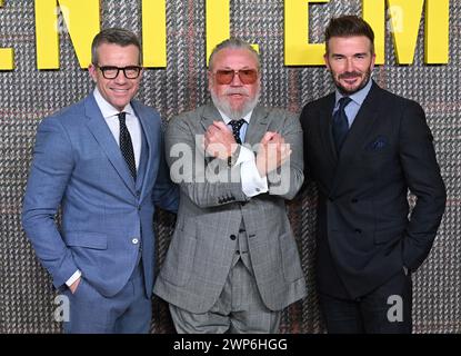 Londres, Royaume-Uni. 05 mars 2024. Max Beesley, Ray Winstone et David Beckham à la première de la série Gentlemen UK, Theatre Royal, Londres, Royaume-Uni, 5 mars, 2024. photo de Stuart Hardy/ABACAPRESS.COM crédit : Abaca Press/Alamy Live News Banque D'Images