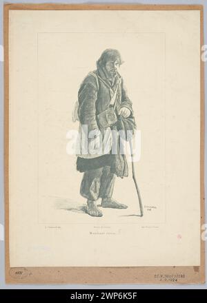 Reproduction dessin : Józef Chełmoński (1849-1914), mendiant russe, 1888 ; extrait de : 'revue Illustée' ; revue illustrée (Paris; magazine ; 1885-1912), Drager et Lesieur (Paris) ; 1888 ou PO (1888-00-00-1912-00-00); Banque D'Images