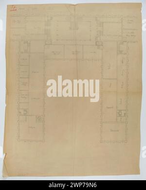 Varsovie. Musée national. Esquisse de conception. Partie Rodkowa (III-IV-V). Pi d'abord. Plan des salles de peinture ; Tadeusz (1887-1951) ; 1926 (1926-00-00-1926-00-00) ; Musée national de Varsovie (1862-), Varsovie (Voïvodie Masovienne), musées (architecte), plans architecturaux, projets architecturaux, jetés architecturaux Banque D'Images