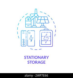 Icône de concept de dégradé bleu de stockage stationnaire Illustration de Vecteur