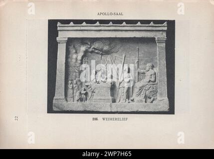 Adolf Furtwängler : Glyptothek 1907 / Illustrierter Katalog der Glyptothek König I. zu München de Ludwig / Kastner & Callwey, 1907 / catalogue illustré de la Glyptothek du roi Louis Ier à Munich à 1907 / Apollo-Saal - Apollo Hall / Weiherelief - Banque D'Images