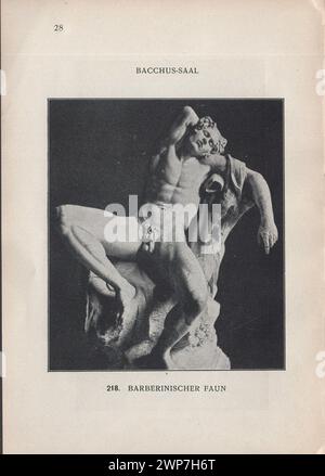 Adolf Furtwängler : Glyptothek 1907 / Illustrierter Katalog der Glyptothek König Ludwig's I. zu München / Kastner & Callwey, 1907 / catalogue illustré de la Glyptotheque du roi Louis Ier à Munich à 1907 / Bacchus-Saal - salle Bacchus / Barberinischer Faun - Barberini Fauno Barberini ou statue de Satyr (satyre grec) Banque D'Images