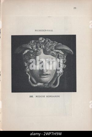 Adolf Furtwängler : Glyptothek 1907 / Illustrierter Katalog der Glyptothek König Ludwig's I. zu München / Kastner & Callwey, 1907 / catalogue illustré de la Glyptotheque du roi Louis Ier à Munich à 1907 / Niobiden-Saal - salle niobide / Méduse Rondanini - Méduse Rondanini - ancienne tête de Méduse - ancienne tête de Méduse - ancien buste de Méduse - ancienne statue de Méduse - ancienne statue de Méduse Banque D'Images