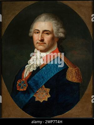 Portrait de Stanis Ava d'August Poniatowski dans un uniforme général ; LAMPES, Jan Baptist (1751-1830, St.); fin du XVIIIe siècle (1790-00-00-1800-00-00);ordre de l'Aigle blanc, ordre de l'Aigle noir, Stanisław August Poniatowski (roi de Pologne - 1732-1798), Stanisław August Poniatowski (roi de Pologne - 1732-1798) - iconographie, uniformes, achat (provenance), Żaboty Banque D'Images