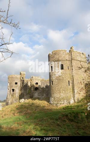 Royaume-Uni, pays de Galles, château de Carew. Banque D'Images