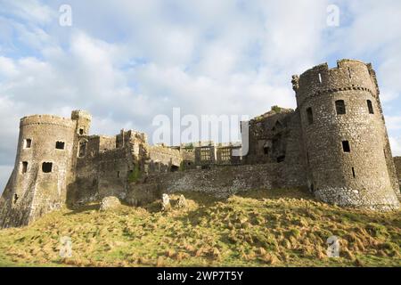 Royaume-Uni, pays de Galles, château de Carew. Banque D'Images