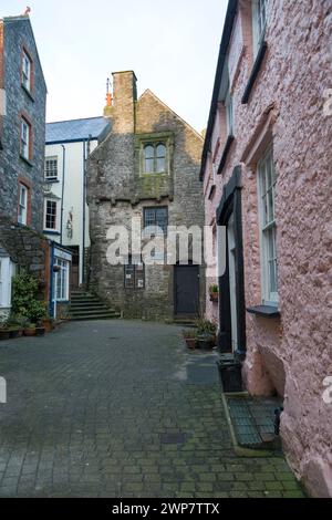 Royaume-uni, Pays de Galles, Tenby, 15ème siècle maison de marchand Tudor, National Trust. Banque D'Images