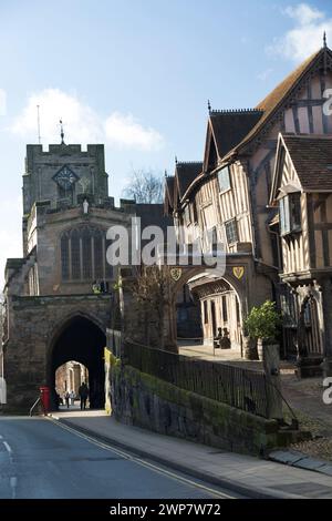 Royaume-Uni, Warwickshire, Warwick, le Lord Leycester, bâtiment historique. Banque D'Images