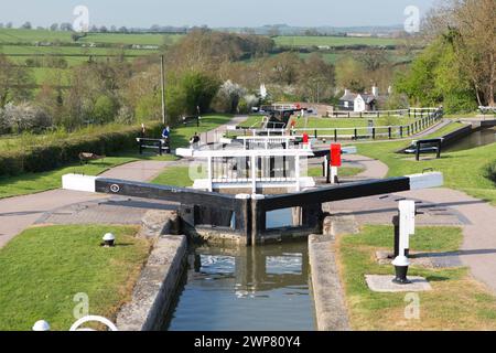 UK, Leicestershire, Foxton écluses sur le Grand Union canal. Banque D'Images