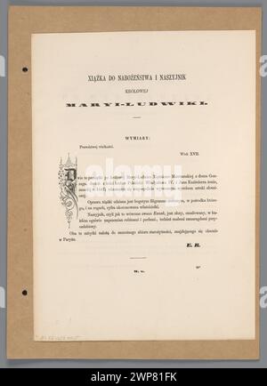 Illustration de XI ka et du collier de la reine Mary-Ludwiki, documentée dans des publications du milieu du XIXe siècle par Aleksander Przedziecki et Edward Rastawiecki, représentant des motifs de médaline et d'art de la Renaissance en Pologne après le XVIIe siècle. Banque D'Images
