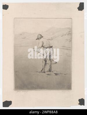 Alpiniste ; Care, Ignacy (1865-1941) ; 1930 (1930-00-00-1930-00-00) ; Ethnographie, graphisme polonais, highlanders, paysages de montagne, Pologne (culture), agriculture, village, scènes de genre, village, Łopieński, Ignacy (1865-1944), Łopieński, Ignacy (1865-1944)-collection Banque D'Images