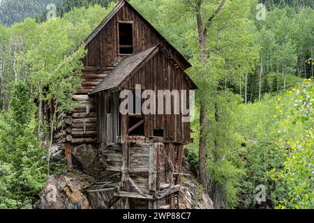 Une vue panoramique de Crystal Mill, Colorado, États-Unis Banque D'Images