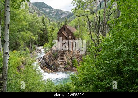 Une vue panoramique de Crystal Mill, Colorado, États-Unis Banque D'Images