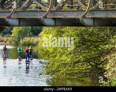 Une partie très pittoresque de la Tamise qui rejoint Hinksey Stream à Kennington, avec le Thames Path qui court sur notre droite. La scène est dominée par Banque D'Images